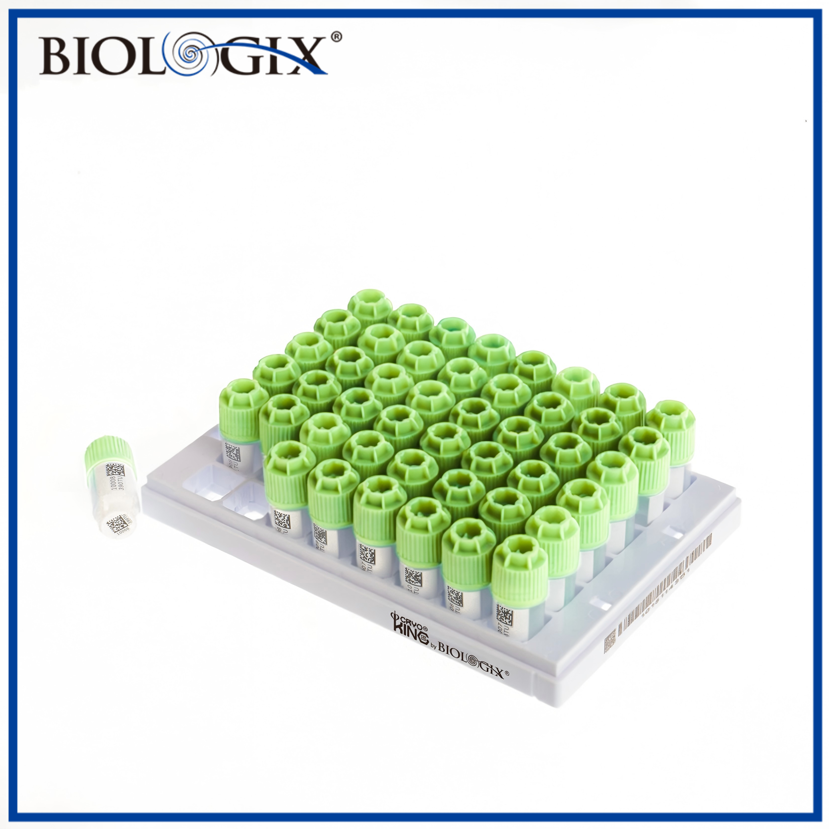 巴罗克-1ml-SBS标准外旋冻存管套装，四码合一，凸盖，48组冻存管 +1 个板架 / 盒 ，10 套/ 盒，2 盒 / 箱
