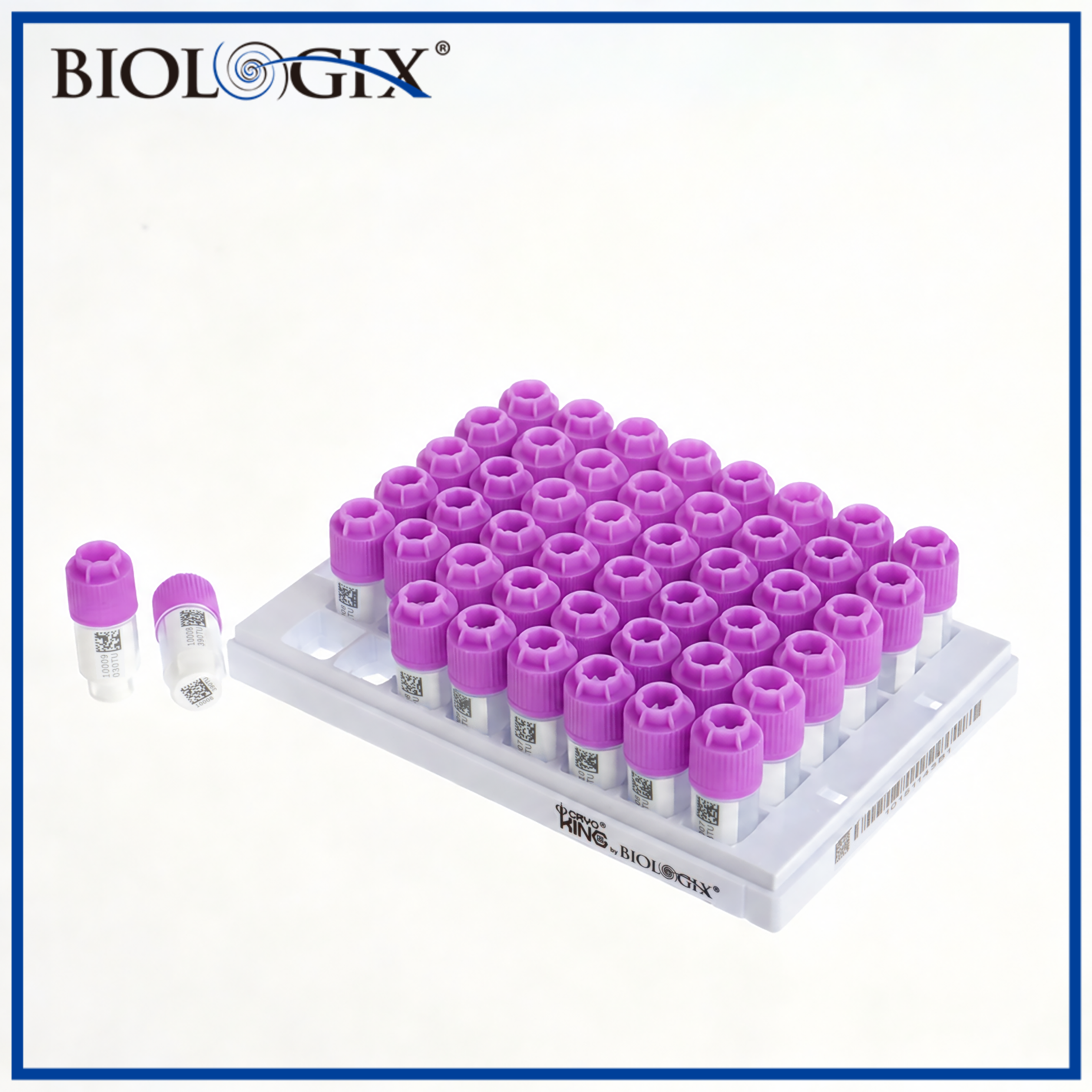 巴罗克-1ml-SBS标准外旋冻存管套装，四码合一，凸盖，48组冻存管 +1 个板架 / 盒 ，10 套/ 盒，2 盒 / 箱