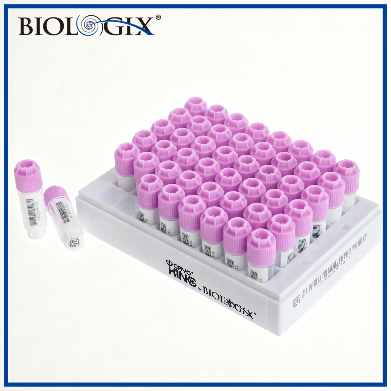 巴罗克-2ml-SBS标准外旋冻存管套装，四码合一，方孔，凸盖，48组冻存管 +1 个板架 / 盒 ，10套/盒，2盒/箱
