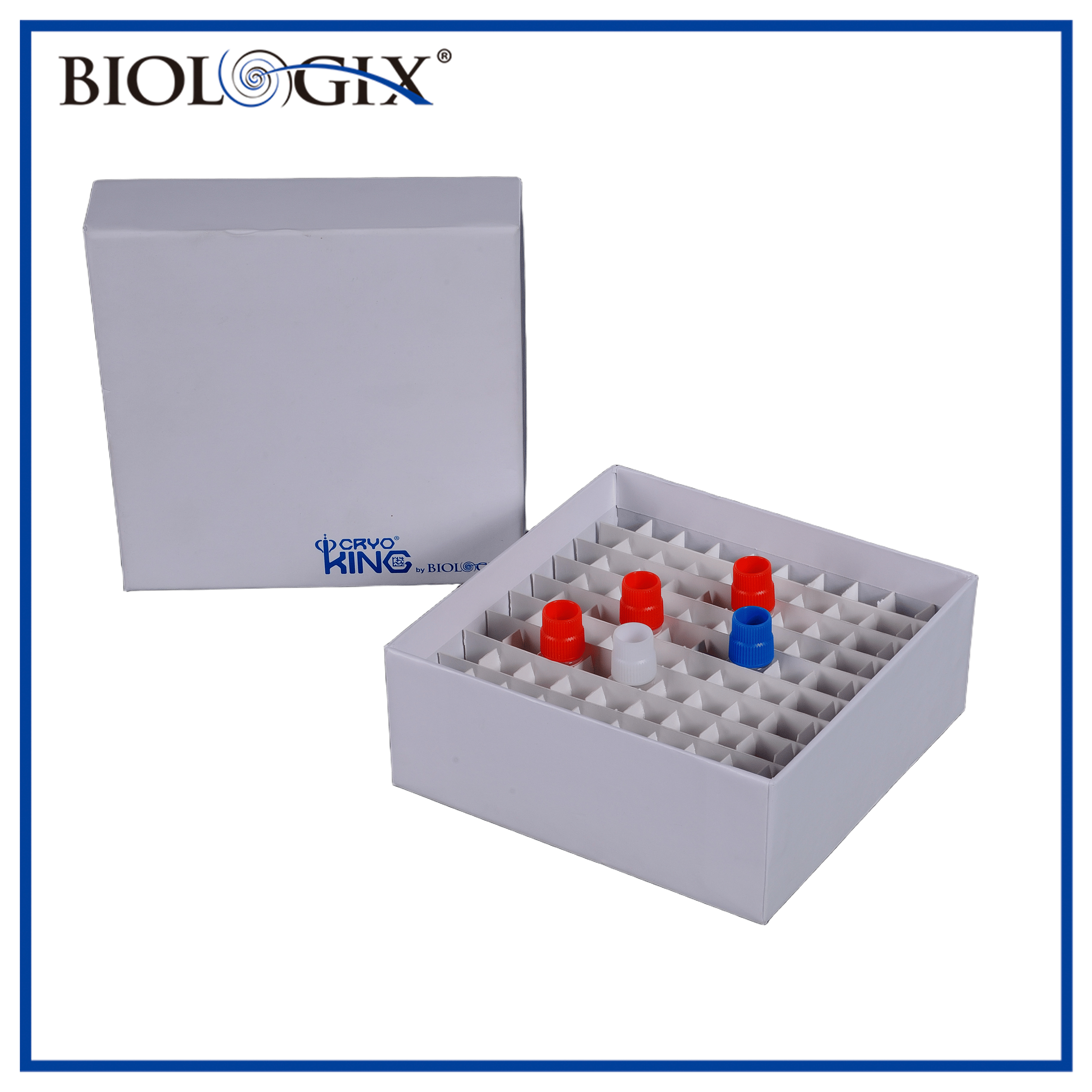 巴罗克-纸冻存盒，3英寸，81格/100格可选，白色，133x133x76mm，5个/包，100个/箱
