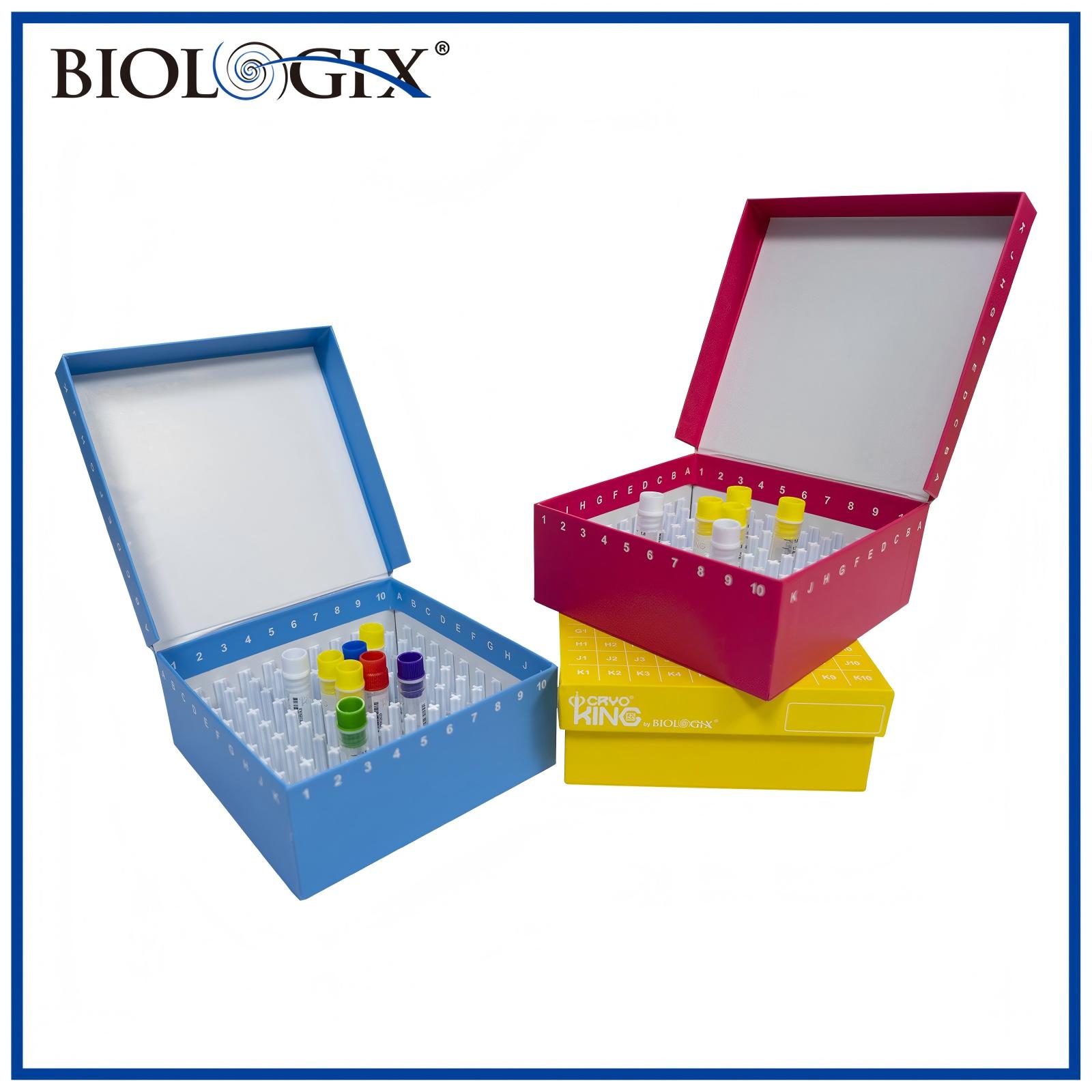 巴罗克-ID-Color™ 纸冻存盒，2英寸连盖设计，100格，彩色混色，5个/袋，20个/箱