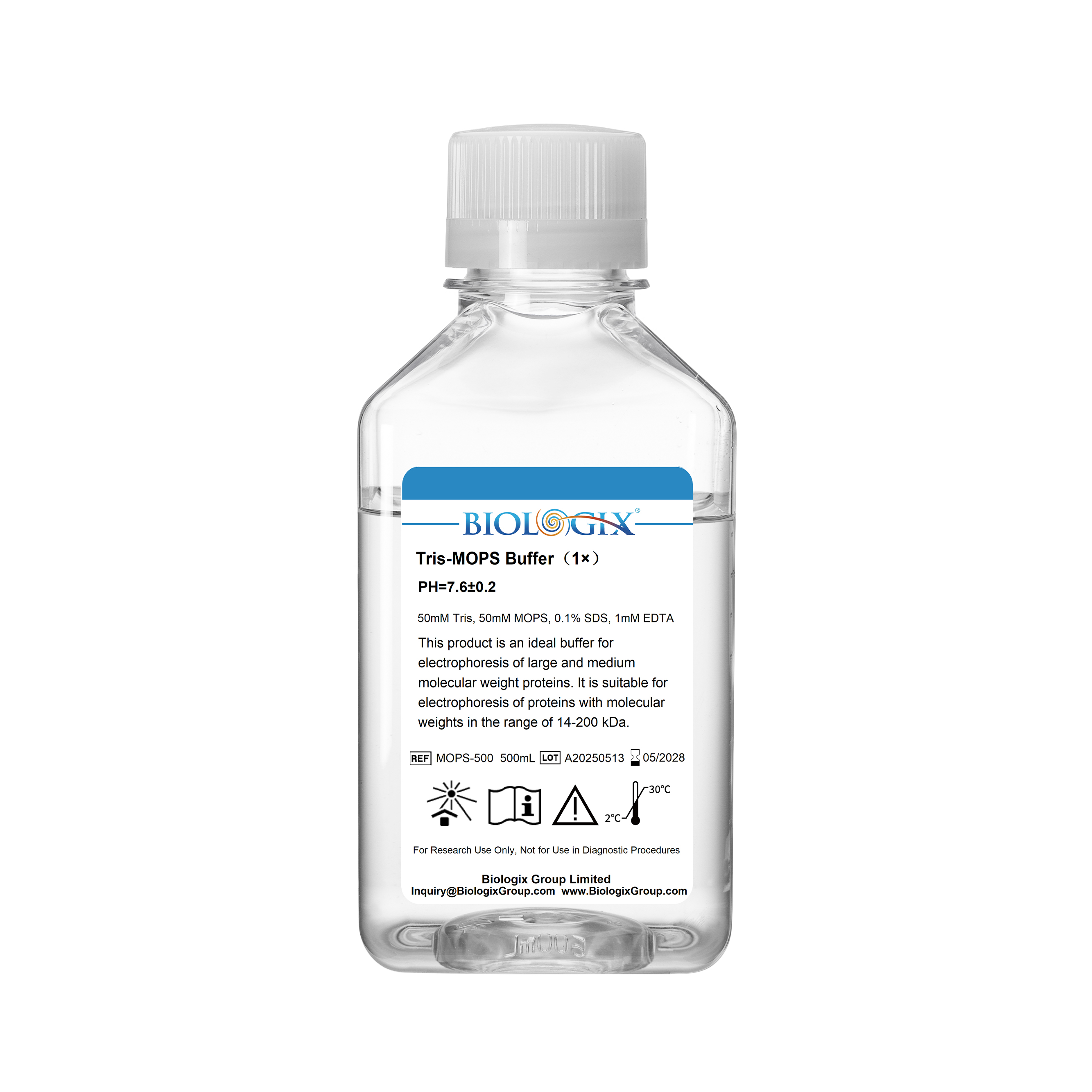巴罗克-TRIS-MOPS缓冲液（1×）,PH7.6，500ml/瓶，10瓶/箱