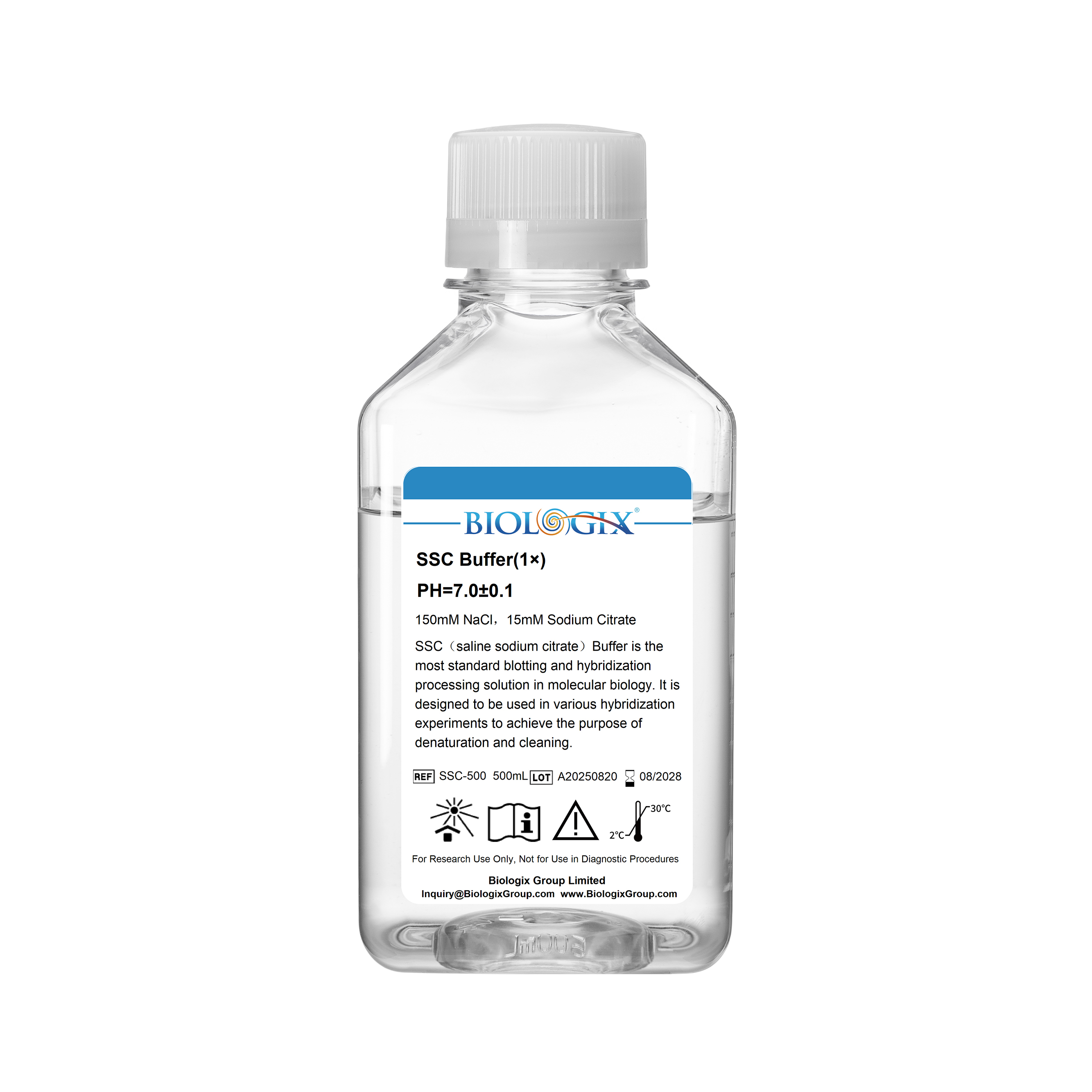 巴罗克-SSC缓冲液（1×）,PH7.0，500ml/瓶，10瓶/箱