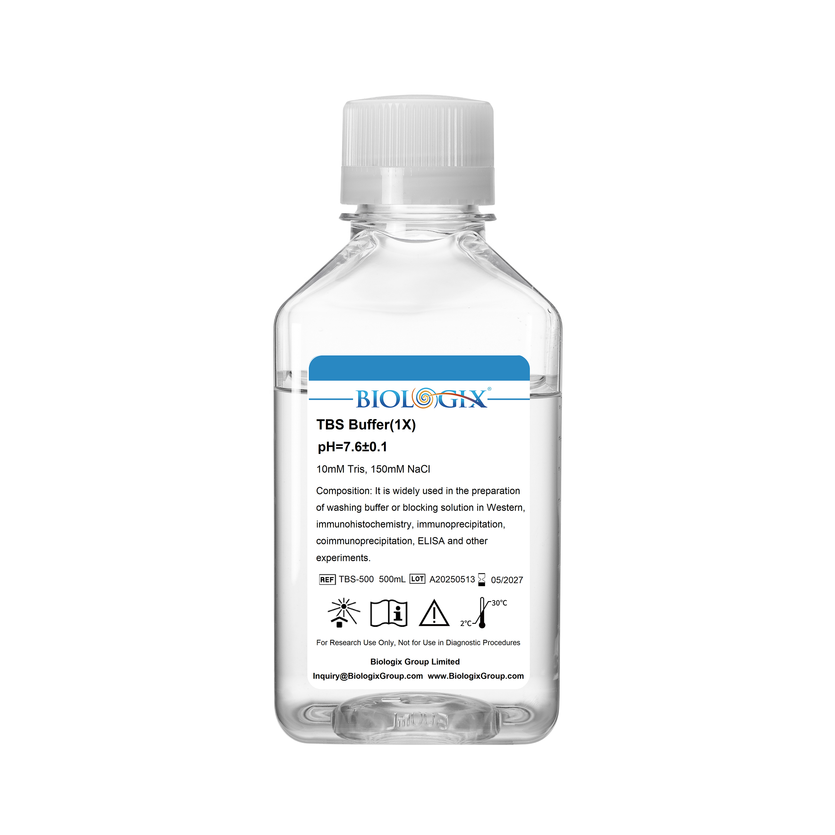 巴罗克-TBS缓冲液（1×）,PH7.6，500ml/瓶，10瓶/箱