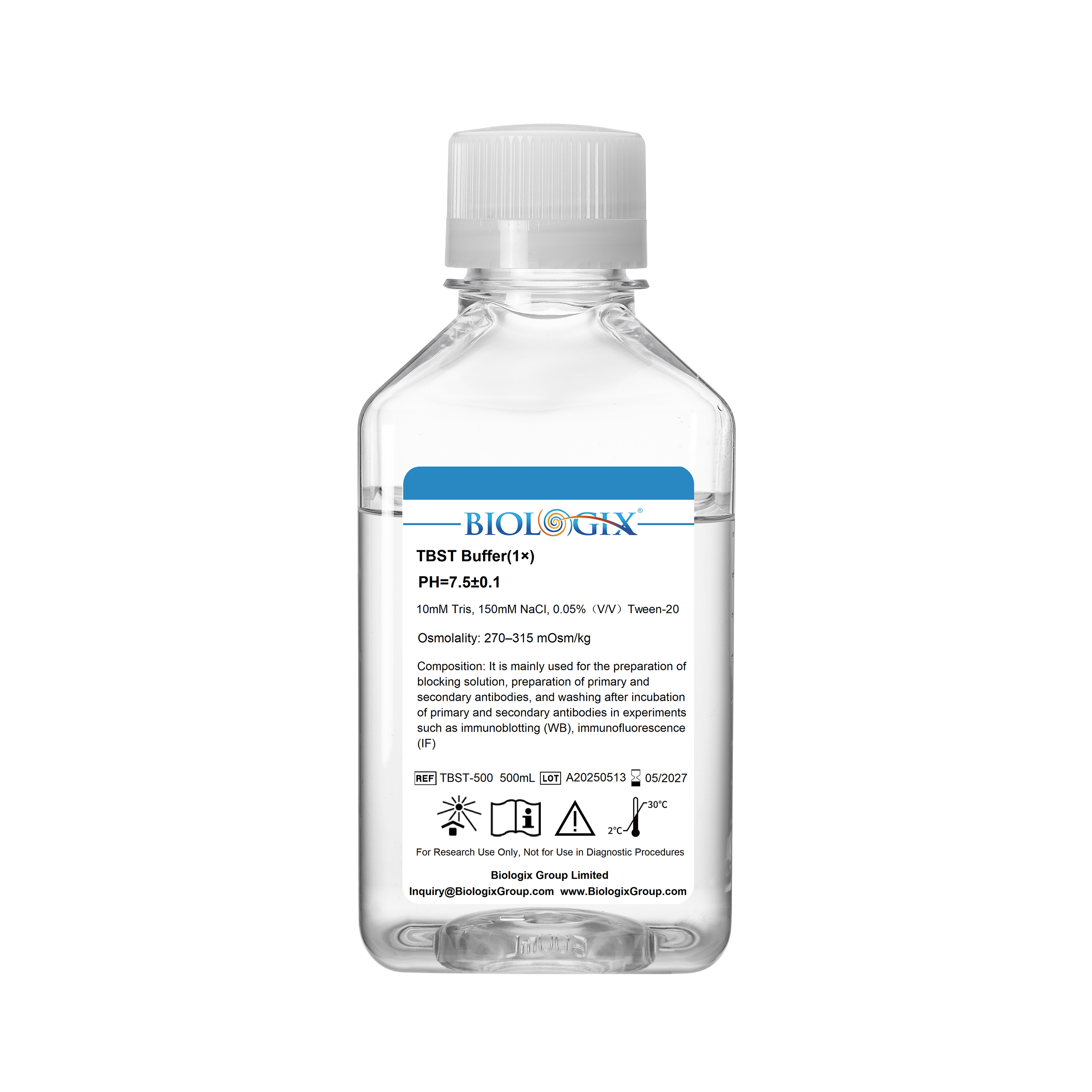 巴罗克-TBST缓冲液（1×）,PH7.5，500ml/瓶，10瓶/箱
