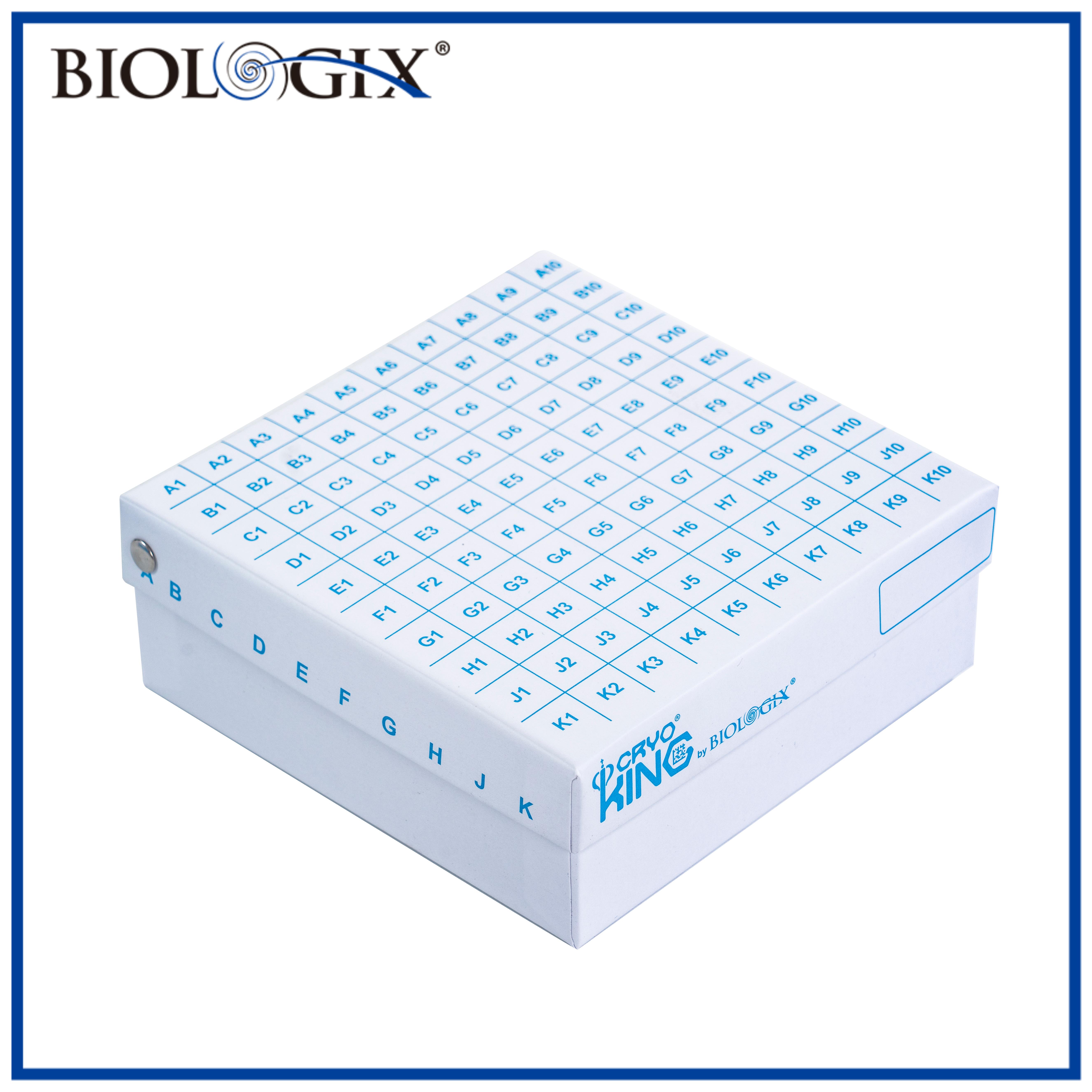 巴罗克-铆钉款冻存盒，2英寸，PP隔断，白色/蓝色，81/100格，5个/包 , 20个/箱